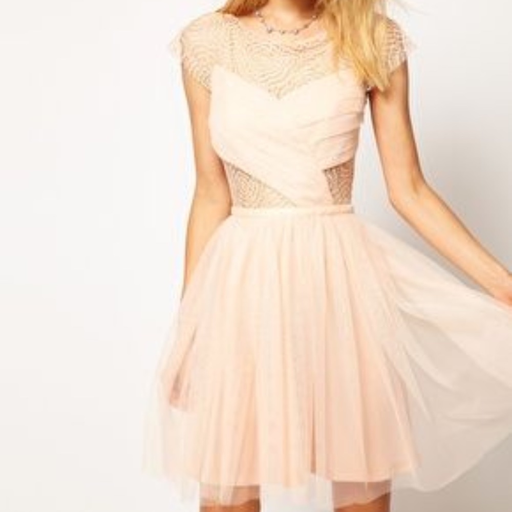 ASOS - Skater Dress with Cobweb Lace